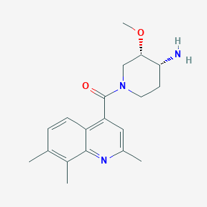 molecular formula C19H25N3O2 B5403172 (3S*,4R*)-3-methoxy-1-[(2,7,8-trimethylquinolin-4-yl)carbonyl]piperidin-4-amine 