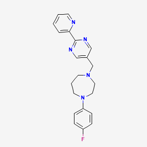 molecular formula C21H22FN5 B5403174 1-(4-fluorophenyl)-4-{[2-(2-pyridinyl)-5-pyrimidinyl]methyl}-1,4-diazepane 