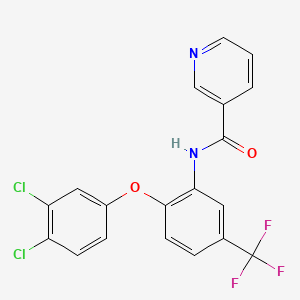molecular formula C19H11Cl2F3N2O2 B5403216 N-[2-(3,4-dichlorophenoxy)-5-(trifluoromethyl)phenyl]nicotinamide 