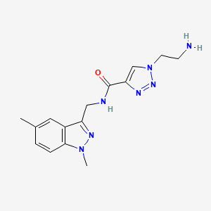 molecular formula C15H19N7O B5403234 1-(2-aminoethyl)-N-[(1,5-dimethyl-1H-indazol-3-yl)methyl]-1H-1,2,3-triazole-4-carboxamide 