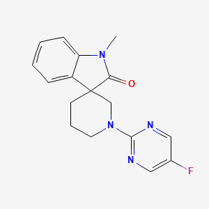 molecular formula C17H17FN4O B5403293 1'-(5-fluoropyrimidin-2-yl)-1-methylspiro[indole-3,3'-piperidin]-2(1H)-one 