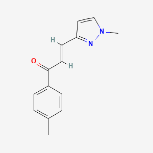 molecular formula C14H14N2O B5403297 1-(4-methylphenyl)-3-(1-methyl-1H-pyrazol-3-yl)-2-propen-1-one 