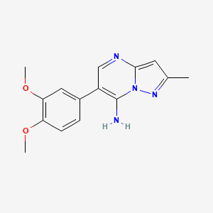 molecular formula C15H16N4O2 B5403303 6-(3,4-dimethoxyphenyl)-2-methylpyrazolo[1,5-a]pyrimidin-7-amine 