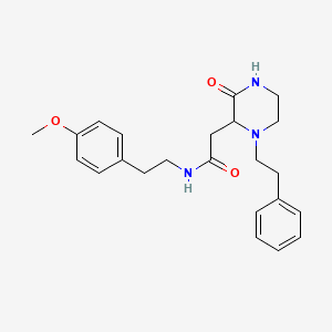 molecular formula C23H29N3O3 B5403311 N-[2-(4-methoxyphenyl)ethyl]-2-[3-oxo-1-(2-phenylethyl)-2-piperazinyl]acetamide 