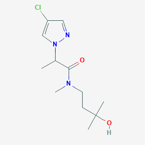 molecular formula C12H20ClN3O2 B5403323 2-(4-chloro-1H-pyrazol-1-yl)-N-(3-hydroxy-3-methylbutyl)-N-methylpropanamide 