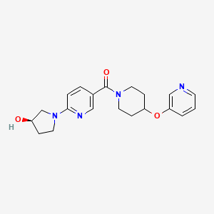 molecular formula C20H24N4O3 B5403335 (3R)-1-(5-{[4-(pyridin-3-yloxy)piperidin-1-yl]carbonyl}pyridin-2-yl)pyrrolidin-3-ol 