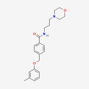 molecular formula C22H28N2O3 B5403340 4-[(3-methylphenoxy)methyl]-N-[3-(4-morpholinyl)propyl]benzamide 