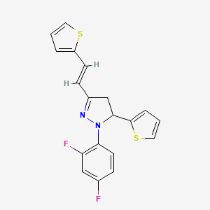 molecular formula C19H14F2N2S2 B5403352 1-(2,4-difluorophenyl)-5-(2-thienyl)-3-[2-(2-thienyl)vinyl]-4,5-dihydro-1H-pyrazole 