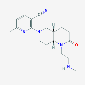 molecular formula C18H25N5O B5403357 6-methyl-2-[rel-(4aS,8aR)-1-[2-(methylamino)ethyl]-2-oxooctahydro-1,6-naphthyridin-6(2H)-yl]nicotinonitrile dihydrochloride 