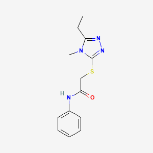 molecular formula C13H16N4OS B5403362 2-[(5-ethyl-4-methyl-4H-1,2,4-triazol-3-yl)thio]-N-phenylacetamide 