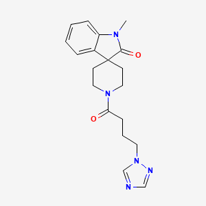 molecular formula C19H23N5O2 B5403423 1-methyl-1'-[4-(1H-1,2,4-triazol-1-yl)butanoyl]spiro[indole-3,4'-piperidin]-2(1H)-one 