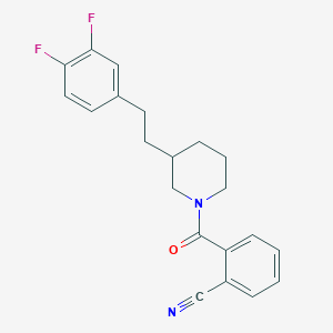 molecular formula C21H20F2N2O B5403428 2-({3-[2-(3,4-difluorophenyl)ethyl]-1-piperidinyl}carbonyl)benzonitrile 