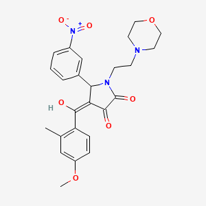 molecular formula C25H27N3O7 B5403444 3-hydroxy-4-(4-methoxy-2-methylbenzoyl)-1-[2-(4-morpholinyl)ethyl]-5-(3-nitrophenyl)-1,5-dihydro-2H-pyrrol-2-one 