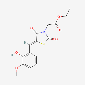 molecular formula C15H15NO6S B5403452 ethyl [5-(2-hydroxy-3-methoxybenzylidene)-2,4-dioxo-1,3-thiazolidin-3-yl]acetate 
