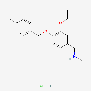 molecular formula C18H24ClNO2 B5403469 {3-ethoxy-4-[(4-methylbenzyl)oxy]benzyl}methylamine hydrochloride 