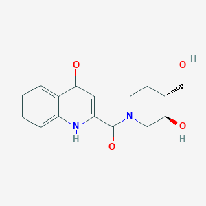 molecular formula C16H18N2O4 B5403476 2-{[(3R*,4R*)-3-hydroxy-4-(hydroxymethyl)-1-piperidinyl]carbonyl}-4(1H)-quinolinone 