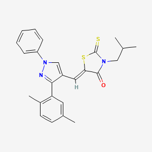 molecular formula C25H25N3OS2 B5403491 5-{[3-(2,5-dimethylphenyl)-1-phenyl-1H-pyrazol-4-yl]methylene}-3-isobutyl-2-thioxo-1,3-thiazolidin-4-one 