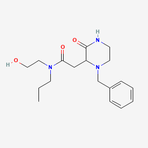 molecular formula C18H27N3O3 B5403500 2-(1-benzyl-3-oxo-2-piperazinyl)-N-(2-hydroxyethyl)-N-propylacetamide 
