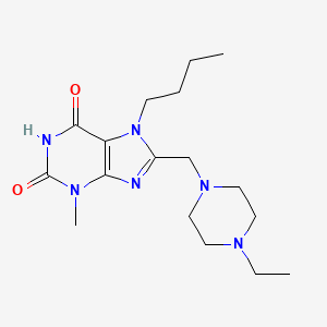 molecular formula C17H28N6O2 B5403507 7-butyl-8-[(4-ethyl-1-piperazinyl)methyl]-3-methyl-3,7-dihydro-1H-purine-2,6-dione 