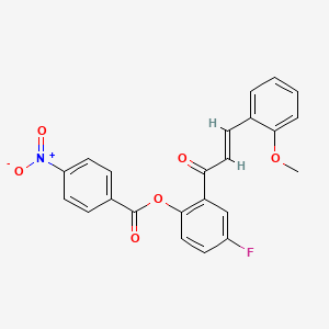 molecular formula C23H16FNO6 B5403524 4-fluoro-2-[3-(2-methoxyphenyl)acryloyl]phenyl 4-nitrobenzoate 