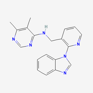 molecular formula C19H18N6 B5403553 N-{[2-(1H-benzimidazol-1-yl)pyridin-3-yl]methyl}-5,6-dimethylpyrimidin-4-amine 