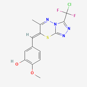 molecular formula C14H11ClF2N4O2S B5403595 5-({3-[chloro(difluoro)methyl]-6-methyl-7H-[1,2,4]triazolo[3,4-b][1,3,4]thiadiazin-7-ylidene}methyl)-2-methoxyphenol 