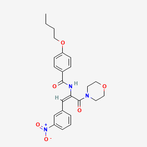 molecular formula C24H27N3O6 B5403602 4-butoxy-N-[1-(4-morpholinylcarbonyl)-2-(3-nitrophenyl)vinyl]benzamide 