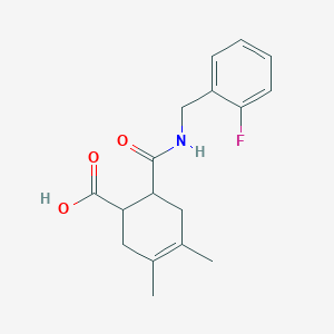 molecular formula C17H20FNO3 B5403607 6-{[(2-fluorobenzyl)amino]carbonyl}-3,4-dimethyl-3-cyclohexene-1-carboxylic acid 