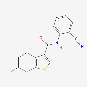 molecular formula C17H16N2OS B5403626 N-(2-cyanophenyl)-6-methyl-4,5,6,7-tetrahydro-1-benzothiophene-3-carboxamide 