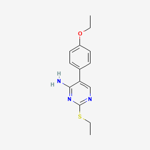 molecular formula C14H17N3OS B5403633 5-(4-ethoxyphenyl)-2-(ethylthio)-4-pyrimidinamine 