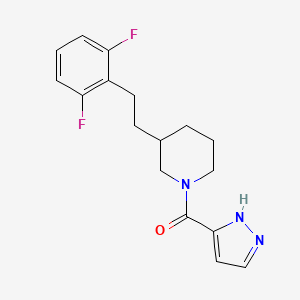 molecular formula C17H19F2N3O B5403640 3-[2-(2,6-difluorophenyl)ethyl]-1-(1H-pyrazol-3-ylcarbonyl)piperidine 