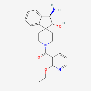 molecular formula C21H25N3O3 B5403656 (2R*,3R*)-3-amino-1'-[(2-ethoxy-3-pyridinyl)carbonyl]-2,3-dihydrospiro[indene-1,4'-piperidin]-2-ol 