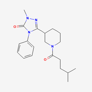 molecular formula C20H28N4O2 B5403671 2-methyl-5-[1-(4-methylpentanoyl)piperidin-3-yl]-4-phenyl-2,4-dihydro-3H-1,2,4-triazol-3-one 