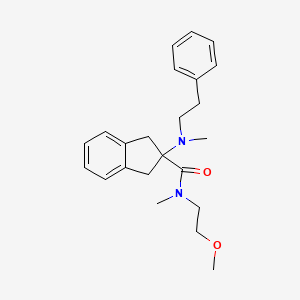 molecular formula C23H30N2O2 B5403718 N-(2-methoxyethyl)-N-methyl-2-[methyl(2-phenylethyl)amino]-2-indanecarboxamide 