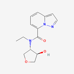 N-ethyl-N-[(3S*,4R*)-4-hydroxytetrahydrofuran-3-yl]pyrazolo[1,5-a]pyridine-7-carboxamide