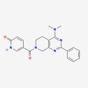 molecular formula C21H21N5O2 B5403752 5-{[4-(dimethylamino)-2-phenyl-5,8-dihydropyrido[3,4-d]pyrimidin-7(6H)-yl]carbonyl}-2(1H)-pyridinone 