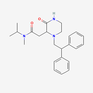 molecular formula C24H31N3O2 B5403756 2-[1-(2,2-diphenylethyl)-3-oxo-2-piperazinyl]-N-isopropyl-N-methylacetamide 