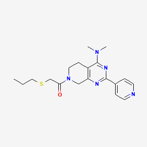 molecular formula C19H25N5OS B5403813 N,N-dimethyl-7-[(propylthio)acetyl]-2-pyridin-4-yl-5,6,7,8-tetrahydropyrido[3,4-d]pyrimidin-4-amine 