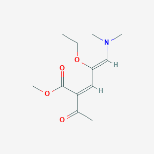 molecular formula C12H19NO4 B5403823 methyl 2-acetyl-5-(dimethylamino)-4-ethoxy-2,4-pentadienoate 