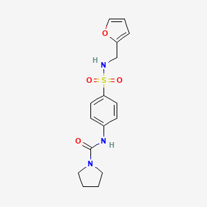 molecular formula C16H19N3O4S B5403838 N-(4-{[(2-furylmethyl)amino]sulfonyl}phenyl)-1-pyrrolidinecarboxamide 