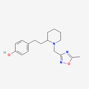 molecular formula C17H23N3O2 B5403840 4-(2-{1-[(5-methyl-1,2,4-oxadiazol-3-yl)methyl]-2-piperidinyl}ethyl)phenol 