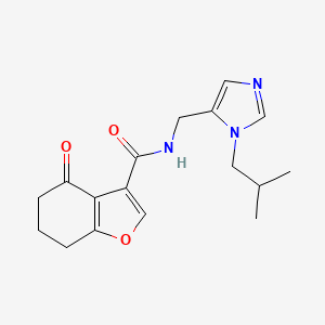 molecular formula C17H21N3O3 B5403866 N-[(1-isobutyl-1H-imidazol-5-yl)methyl]-4-oxo-4,5,6,7-tetrahydro-1-benzofuran-3-carboxamide 