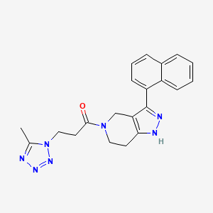 molecular formula C21H21N7O B5403874 5-[3-(5-methyl-1H-tetrazol-1-yl)propanoyl]-3-(1-naphthyl)-4,5,6,7-tetrahydro-1H-pyrazolo[4,3-c]pyridine 