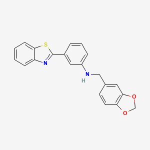 molecular formula C21H16N2O2S B5403887 (1,3-benzodioxol-5-ylmethyl)[3-(1,3-benzothiazol-2-yl)phenyl]amine 