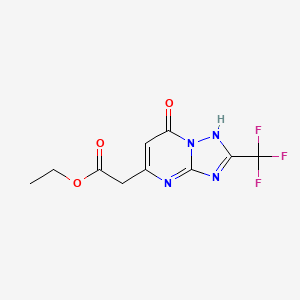 molecular formula C10H9F3N4O3 B5403897 ethyl [7-oxo-2-(trifluoromethyl)-4,7-dihydro[1,2,4]triazolo[1,5-a]pyrimidin-5-yl]acetate 