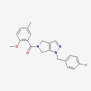 molecular formula C21H20FN3O2 B5403908 1-(4-fluorobenzyl)-5-(2-methoxy-5-methylbenzoyl)-1,4,5,6-tetrahydropyrrolo[3,4-c]pyrazole 