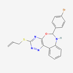 molecular formula C19H15BrN4OS B5403913 3-(allylthio)-6-(4-bromophenyl)-6,7-dihydro[1,2,4]triazino[5,6-d][3,1]benzoxazepine 