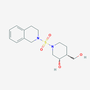 molecular formula C15H22N2O4S B5403920 (3S*,4R*)-1-(3,4-dihydro-2(1H)-isoquinolinylsulfonyl)-4-(hydroxymethyl)-3-piperidinol 