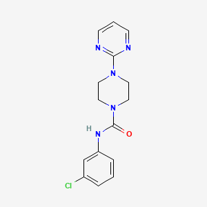 molecular formula C15H16ClN5O B5403943 N-(3-chlorophenyl)-4-(2-pyrimidinyl)-1-piperazinecarboxamide 