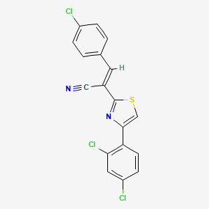 molecular formula C18H9Cl3N2S B5403949 3-(4-chlorophenyl)-2-[4-(2,4-dichlorophenyl)-1,3-thiazol-2-yl]acrylonitrile 